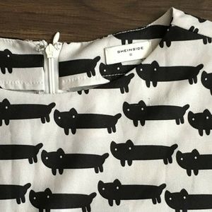 Sheinside Dog Cat Print Tunic